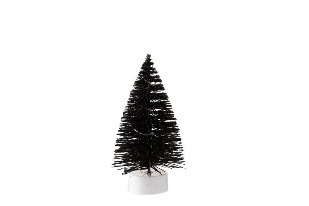 kerstboom+Led Glitter Plastiek Zwart