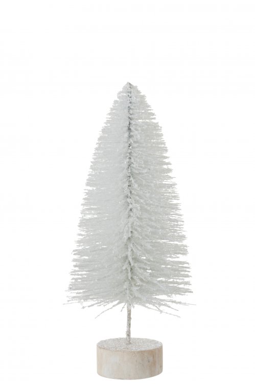 Kerstboom deco glitter wit L